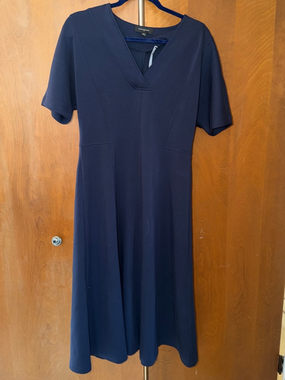 Banana Republic NWT Navy V-Neck Short Sleeve A-Line Dress
